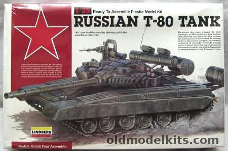 Lindberg 1/35 T-80 Tank, 76004 plastic model kit